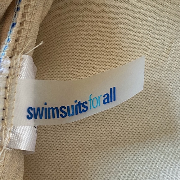 Swimsuits for All Tankini Geometric Blue Swimsuit Top Size 12 Built-In Cups - Picture 5 of 8